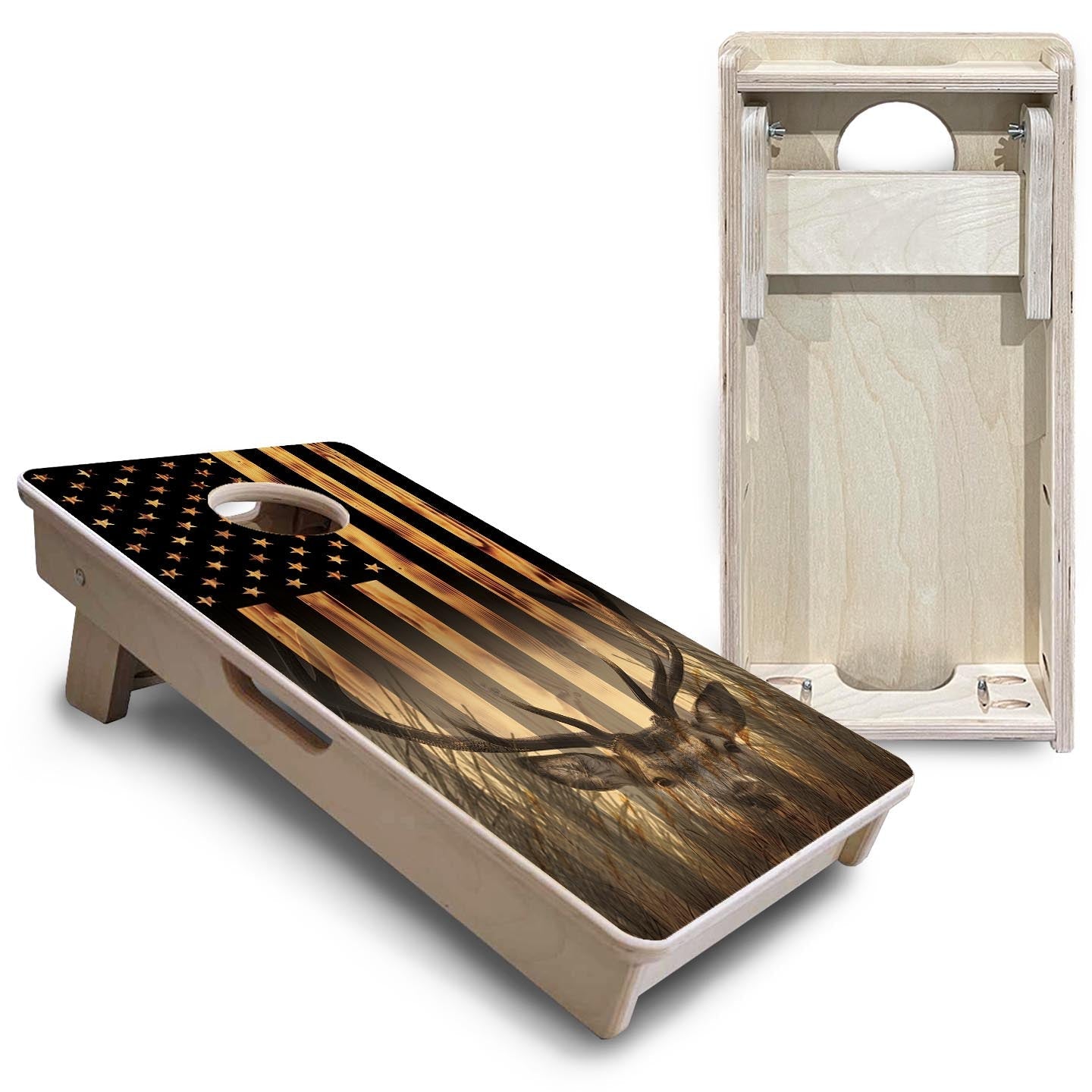 Hidden Deer Flag - Mini or Vacation Size Cornhole Boards Cornhole Solutions