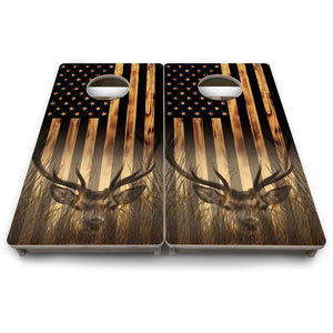 Hidden Deer Flag - Mini or Vacation Size Cornhole Boards Cornhole Solutions