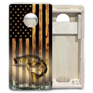 Hidden Deer & Fish Flag - Mini or Vacation Size Cornhole Boards by Cornhole Solutions, custom cornhole board detail photo 6
