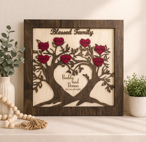 Custom Wood Family Tree Sign by Poor Hog Customs, Southern home decor main product photo