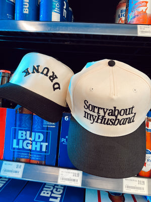 Sorry about my Husband / Wife Vintage Trucker Hat by KenzKustomz, Southern lifestyle apparel detail photo 16