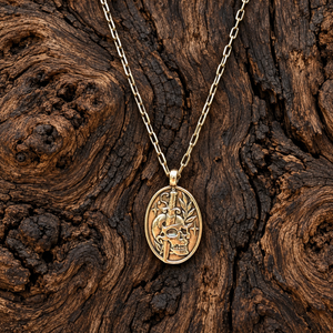 Death to Self Skull & Dagger - Bronze Christian necklace by Forged By Fire - additional view 4
