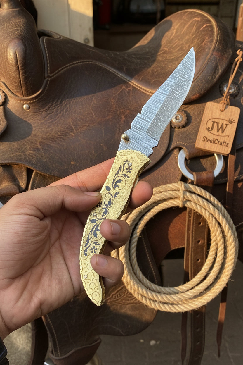 Calligraphy Engraved Brass Folder Knife product detail, view 7