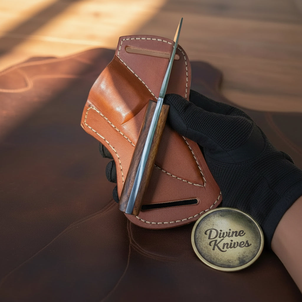 Walnut D2 Steel Mini Dagger with Polished product detail, view 2