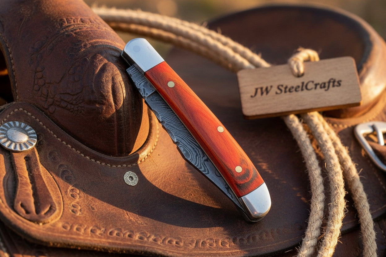 Redsaddle Folding Knife by JW SteelCrafts