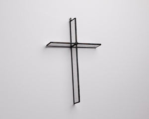 Antique Clear Cross Suncatcher handmade stained glass cross by Greyhouse Glass