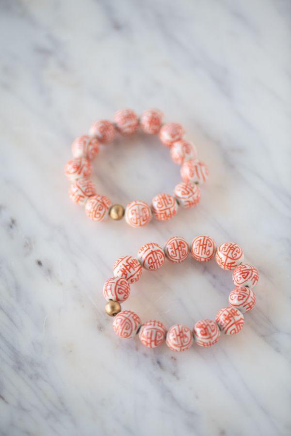 The Barre Bracelet in Orange by TheTinyTassel, handmade jewelry main product photo