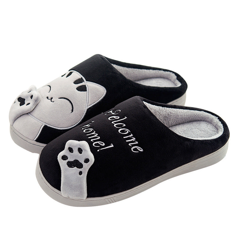 Cute Plush Cat Slippers for Winter Home Wear by The Mississippi Mermaid Mercantile - view 5
