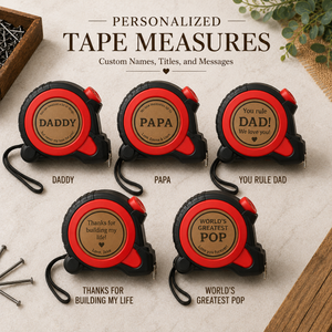 Personalized Tape Measure Gift for Dad, Custom Father’s Day Tool Gift by Poor Hog Customs, tape measures detail photo 3