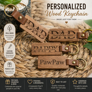 Personalized Wood Keychain