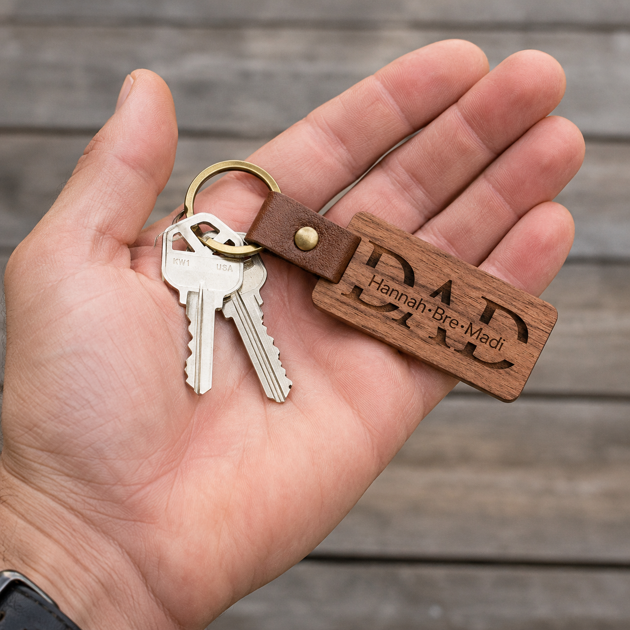Personalized Wood Keychain