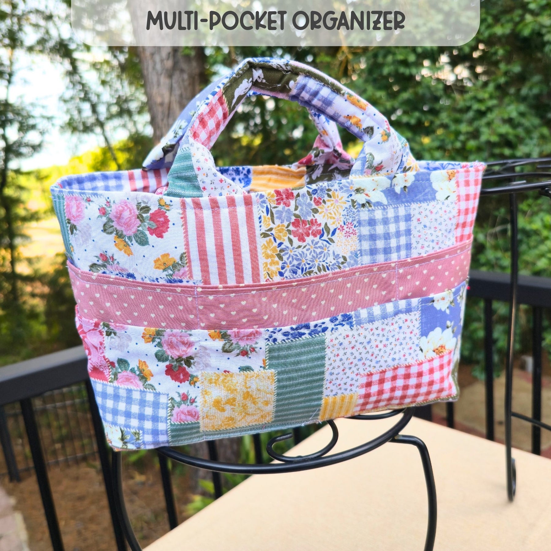 Bible Tote Bag, Bible Journaling Organizer, Multi-Pocket Church Bag, Scripture Study Bag