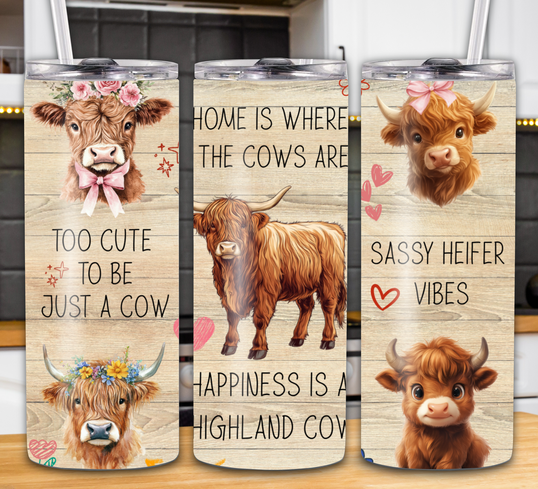 "Home Is Where The Cows Are" 20oz Cow Tumbler