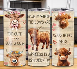 "Home Is Where The Cows Are" 20oz Cow Tumbler