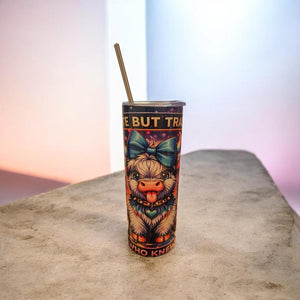 "Cute But Trashy" 20oz Cow Tumbler