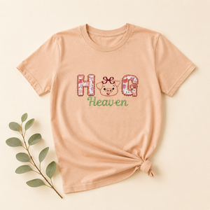 Hog Heaven Pig Lover Appliqué & Embroidered Shirt