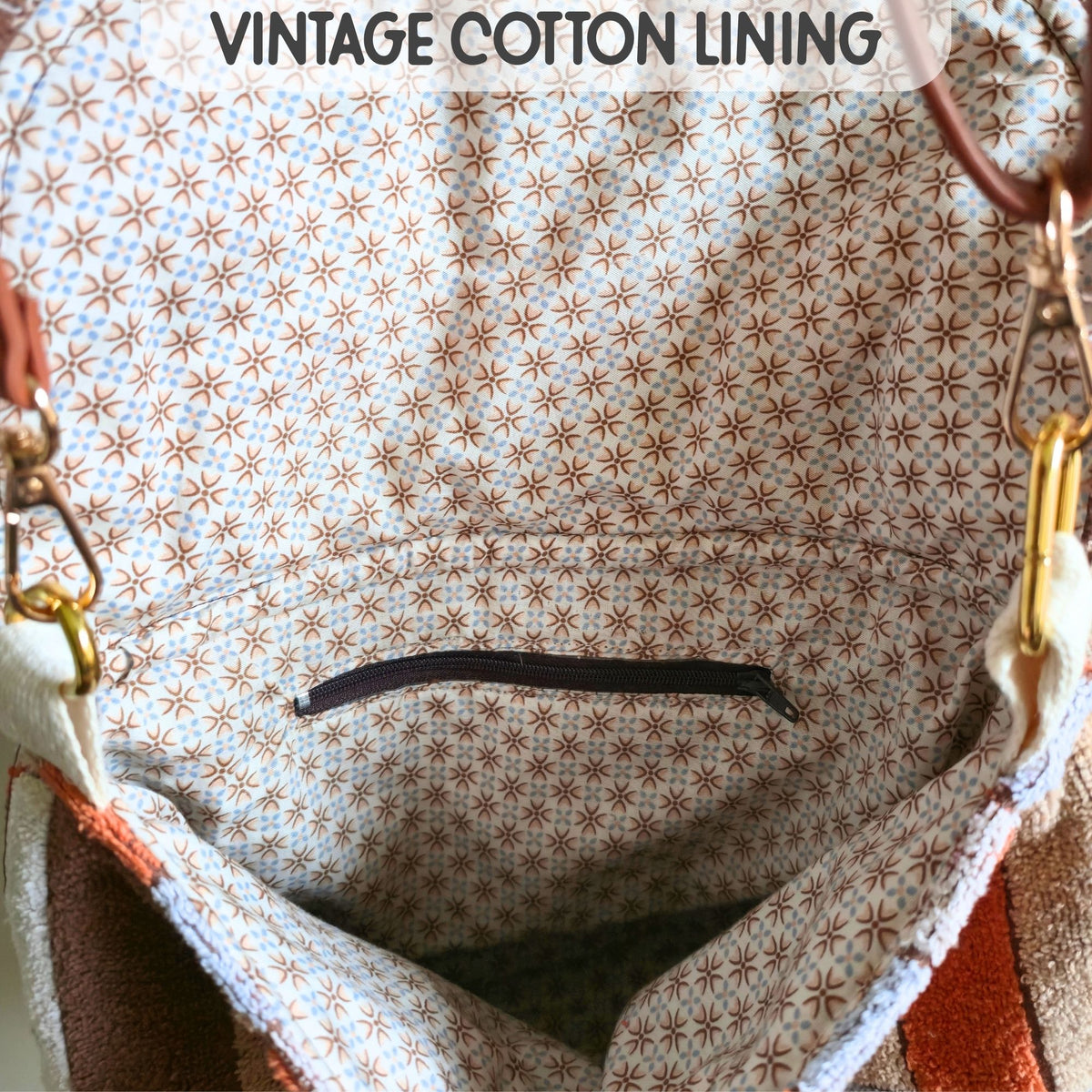 Upcycled Vintage Towel Crossbody Bag, Retro Messenger Bag, Adjustable Strap