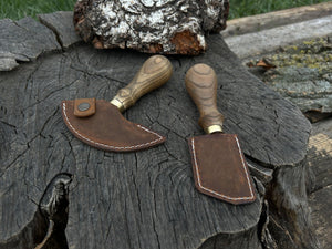 2-Piece Rounded and Angled Leather Knife Set