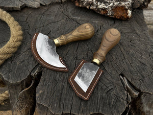 2-Piece Rounded and Angled Leather Knife Set