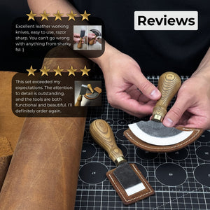 2-Piece Rounded and Straight Leather Knife Set