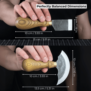 2-Piece Rounded and Straight Leather Knife Set