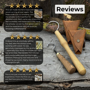 2-Piece Spoon Carving Hook Knife Set