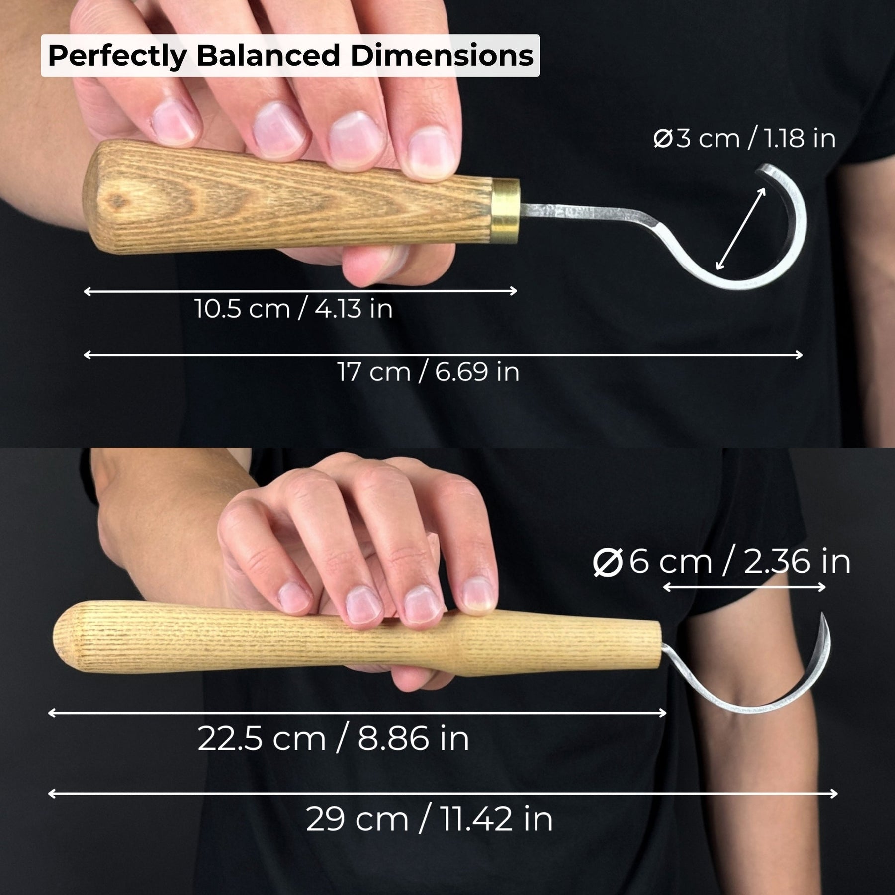 2-Piece Spoon Carving Hook Knife Set