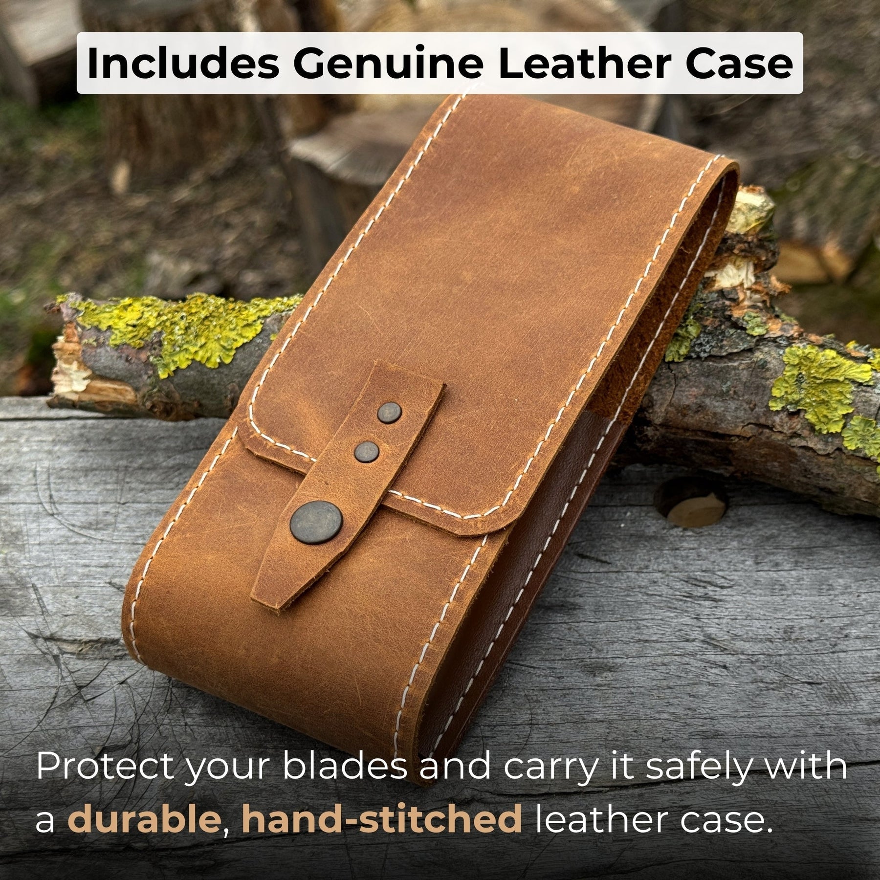 2-Piece Spoon Carving Tool Set with Leather Case