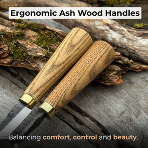 2-Piece Spoon Carving Tool Set with Leather Case