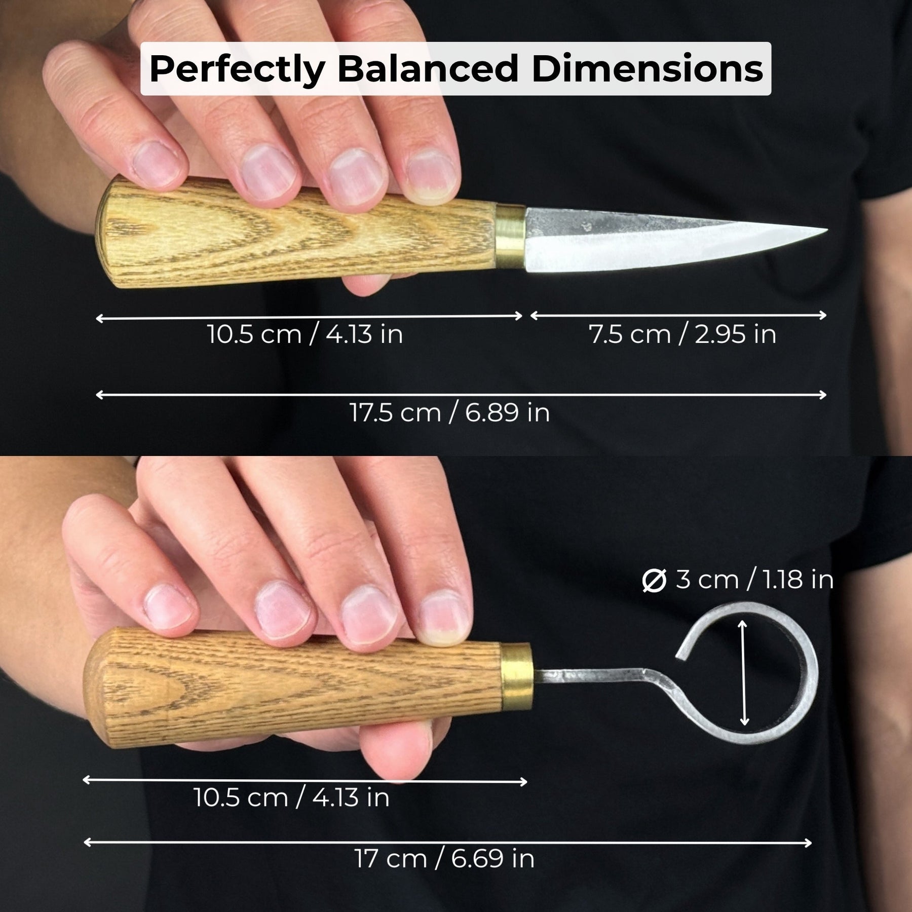 2-Piece Spoon Carving Tool Set with Leather Case