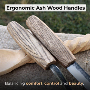 2-Piece Wood Carving Knife Set with Leather Sheaths