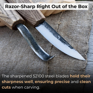 2-Piece Wood Carving Knife Set with Leather Sheaths