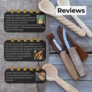 2-Piece Wooden Spoon Carving Set