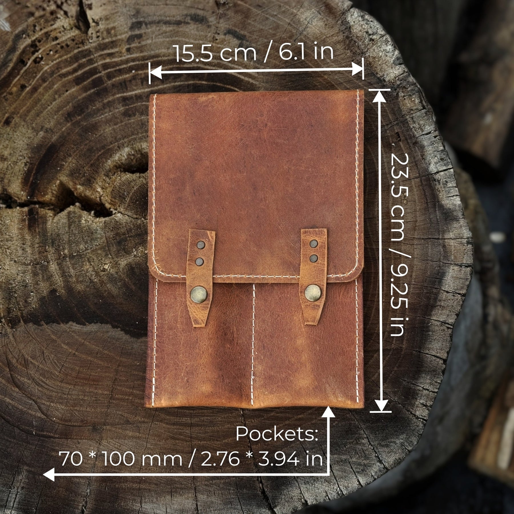 2 Pocket Leather Tool Case