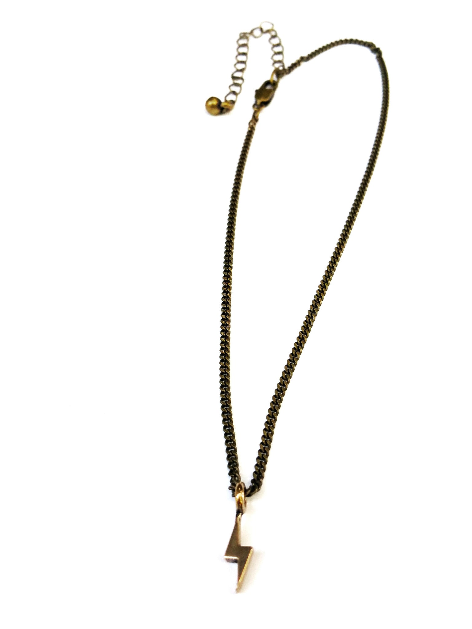 Mini Bolt Necklace - Bronze Choker Charm by Forged By Fire — view 1 of 4