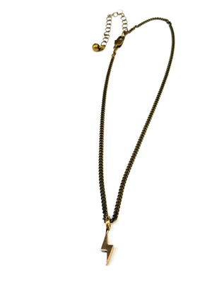 Mini Bolt Necklace - Bronze Choker Charm by Forged By Fire — view 1 of 4