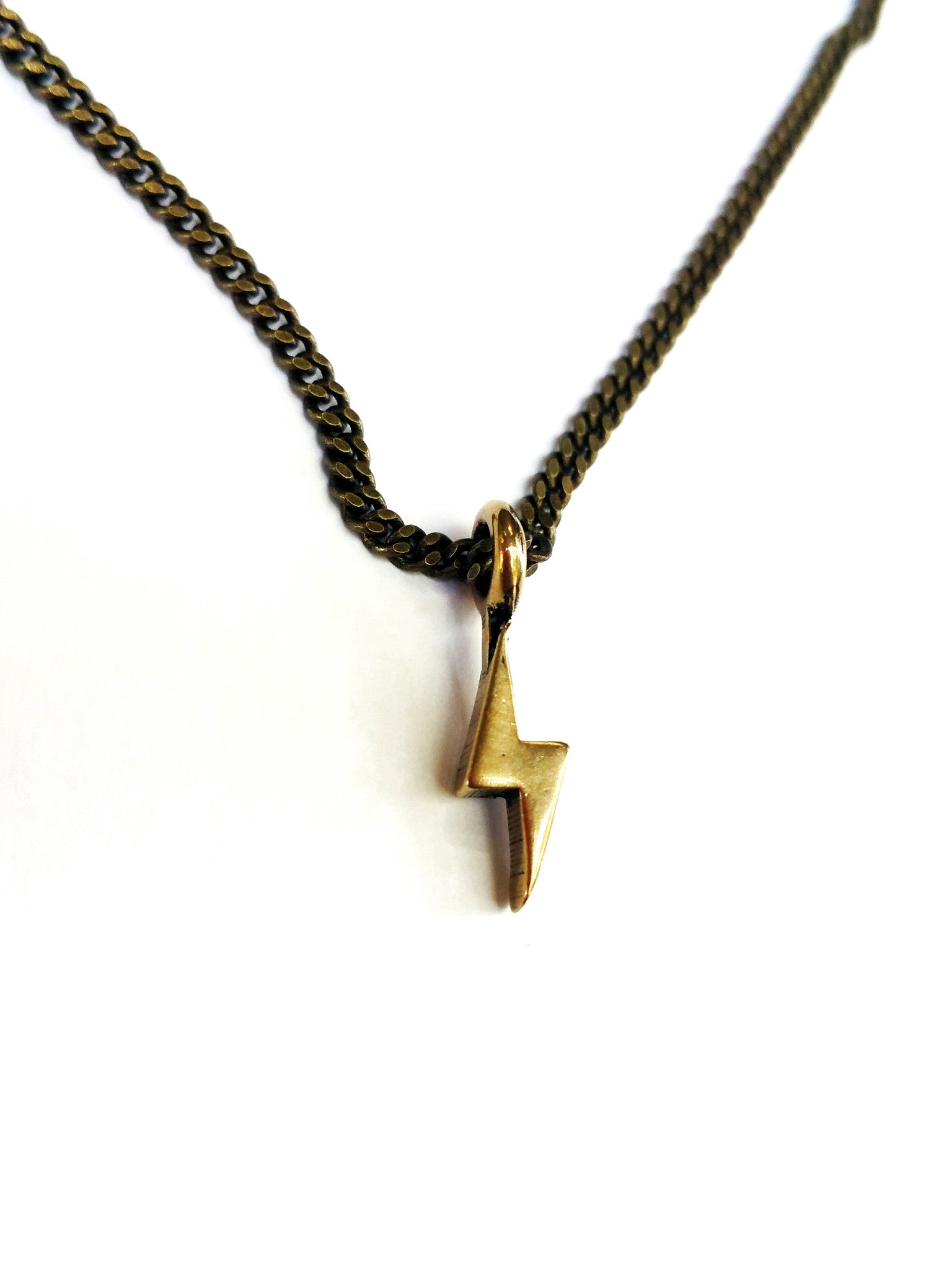 Mini Bolt Necklace - Bronze Choker Charm by Forged By Fire — view 2 of 4