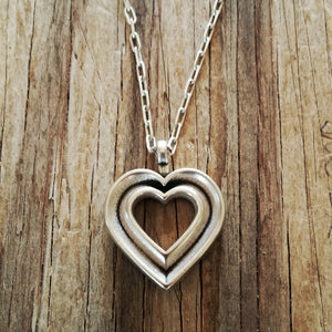 LOVE Heartbeat Necklace - Sterling Silver by Forged By Fire — view 3 of 4