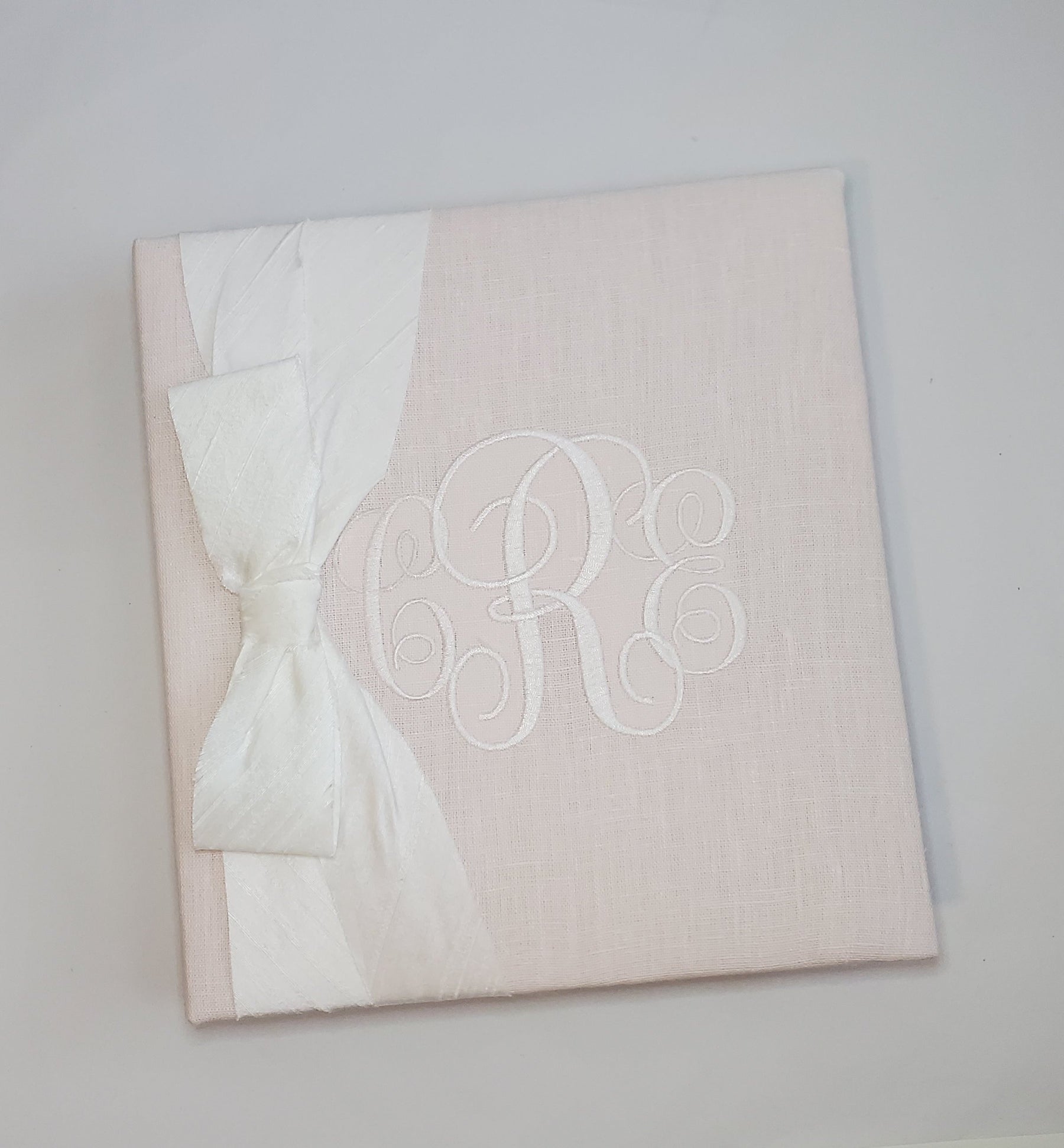 Baby Memory Book - Pink Linen (w/ SILK Bow) by AP Creations in Tuscaloosa, paper gift detail photo 5