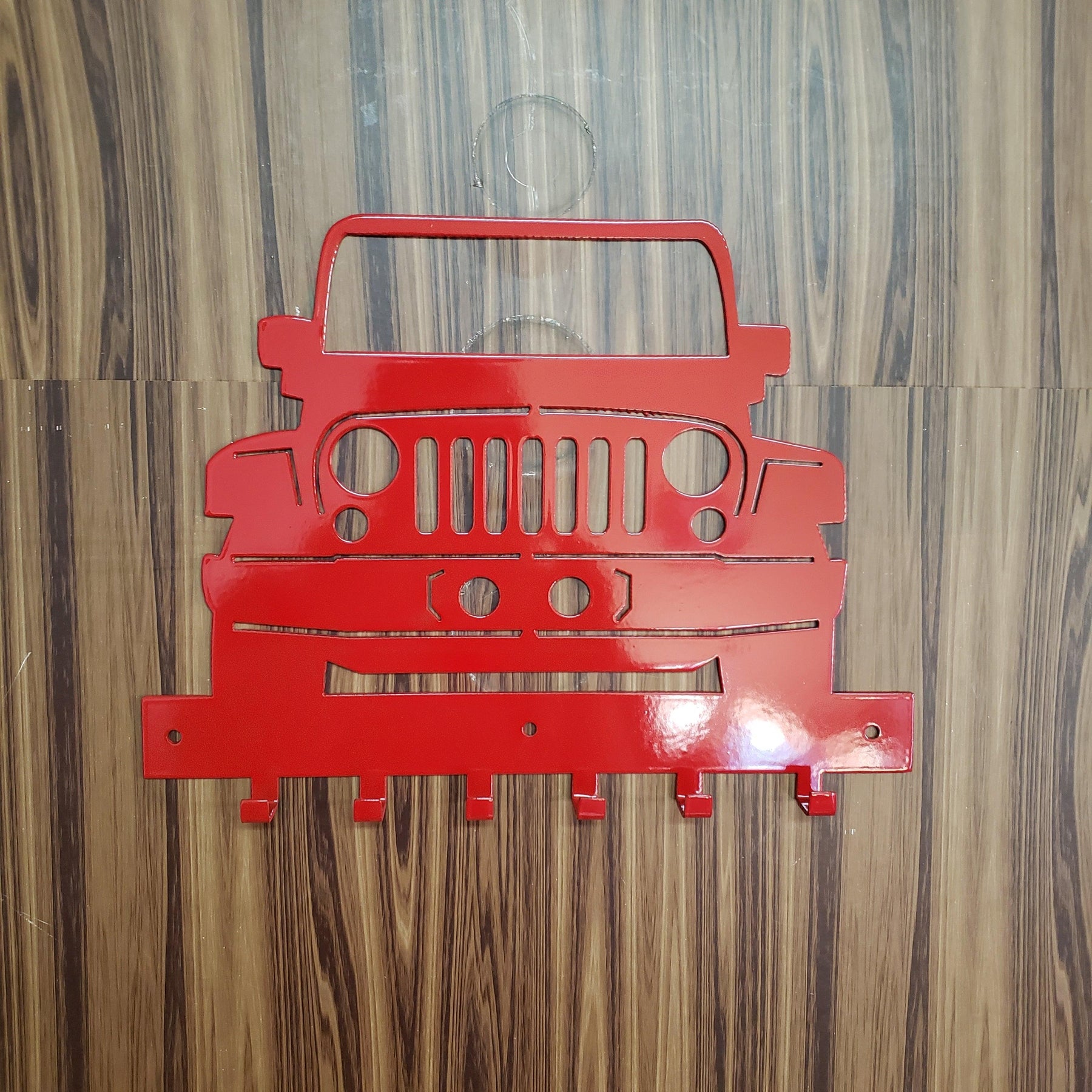 Jeep JK Key Hanger – Full Front End Steel Wall Mounted Key Rack – Wrangler JK Organizer 12"x10" Garage Entryway Man Cave Decor