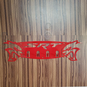 Dodge SRT Hellcat 4-Hook Steel Rack – Dual Hellcat Heads Wall Organizer 12"x4" SRT Text