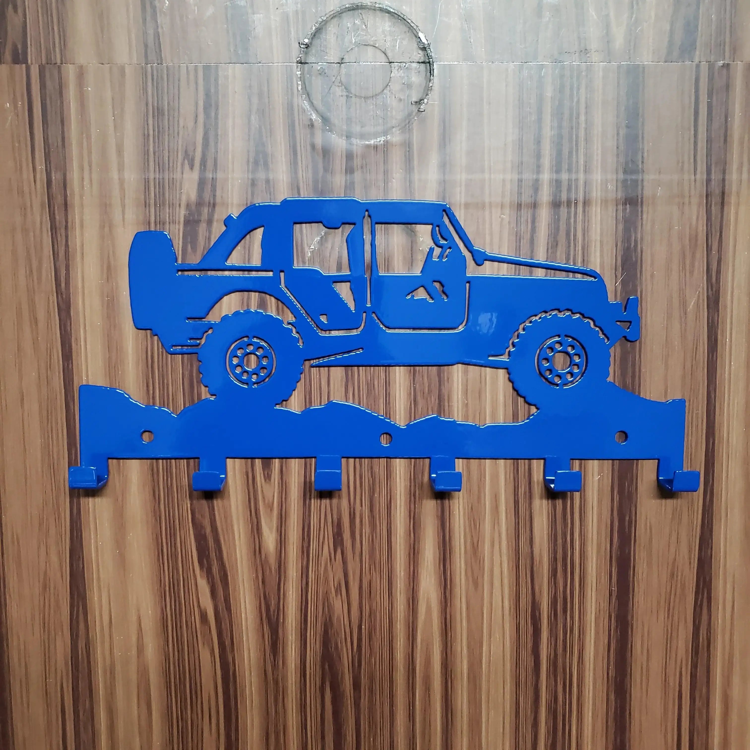 Jeep JKU Key Hanger – Steel Wall Mounted Key Rack Wrangler Organizer