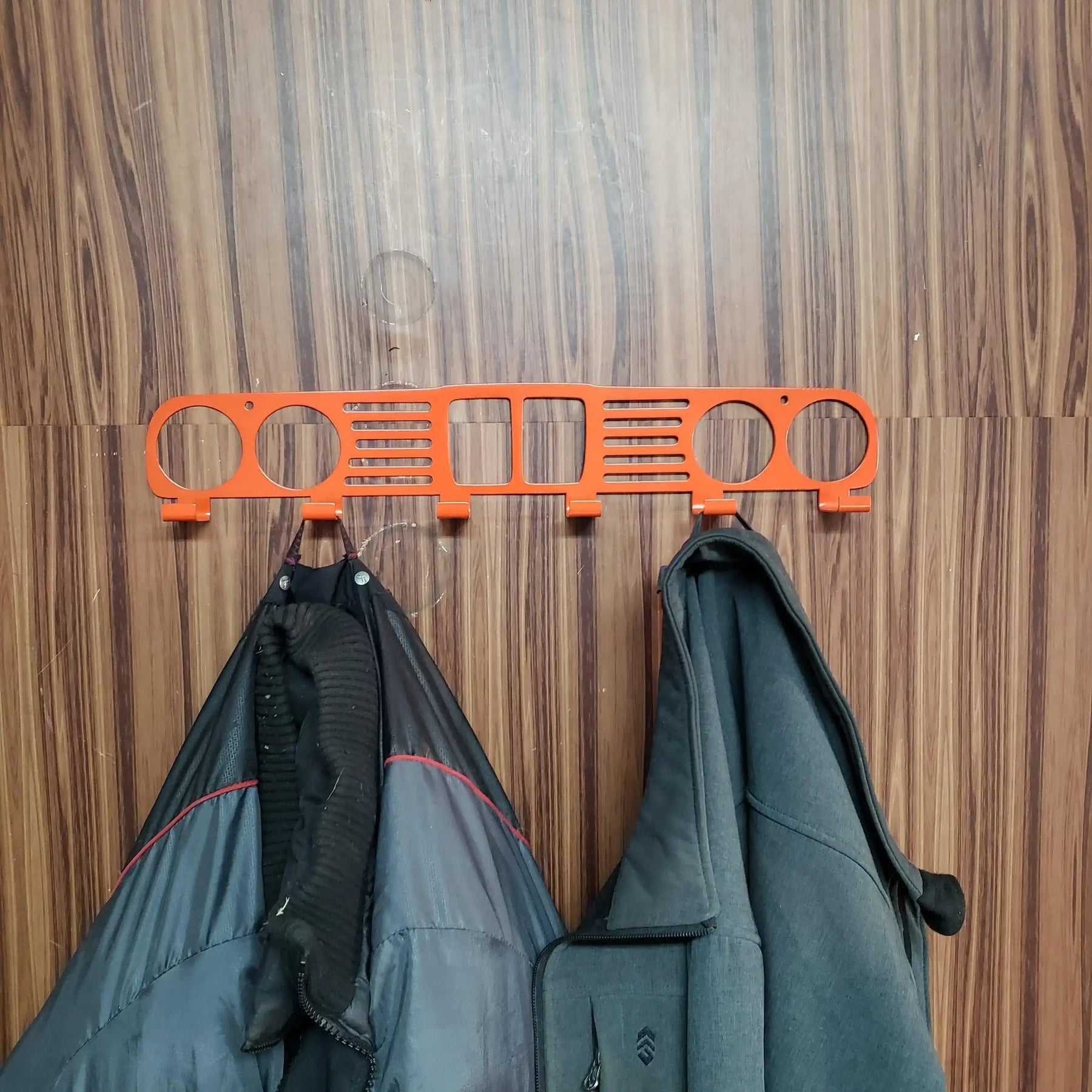 BMW E30 Grill coat Rack – Steel Wall Mounted Coat and Hat Hanger – 20" Classic Euro Car Organizer detail view by Martin