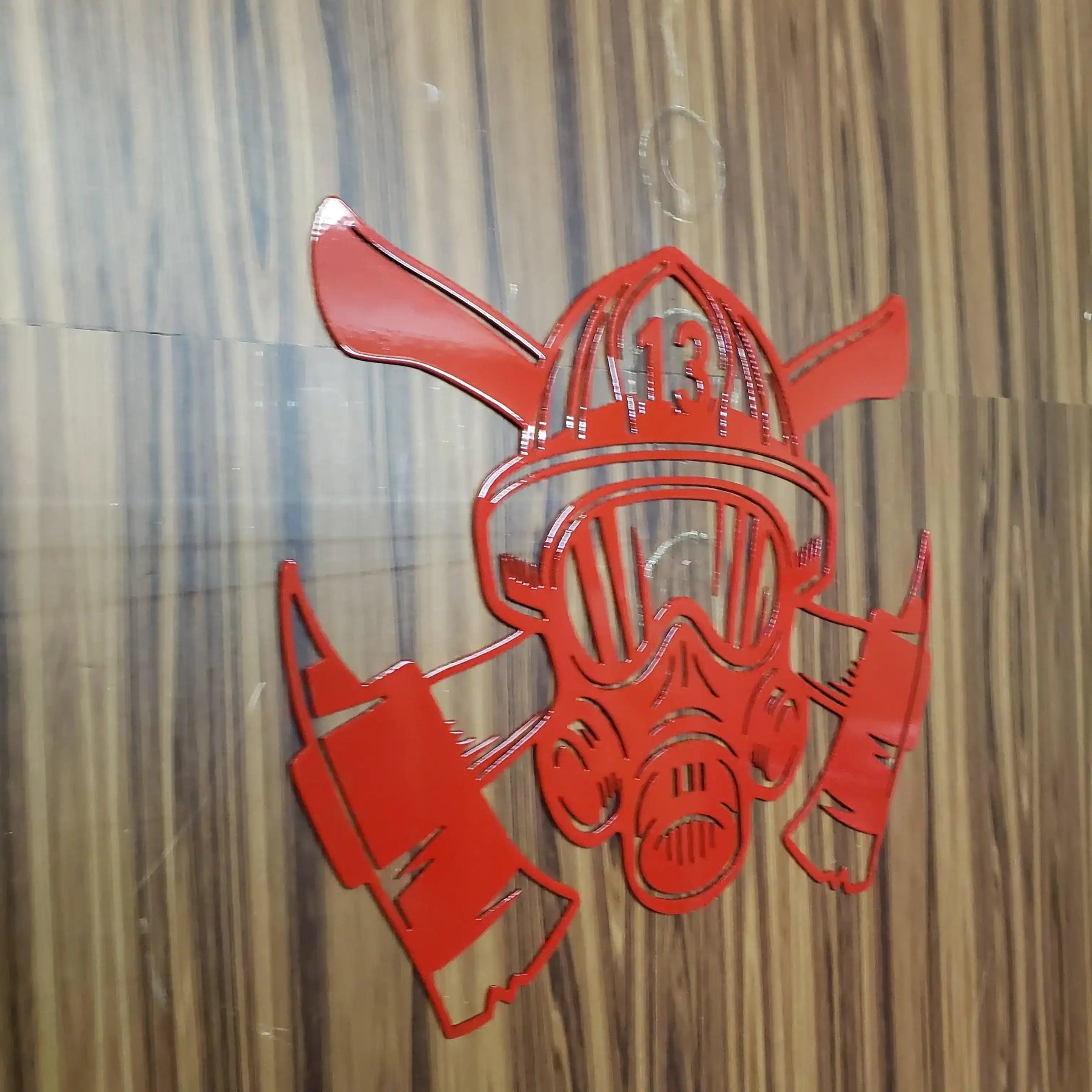 Custom Fireman Wall Art with Axe – Personalized Station Number – Firefighter Metal Plaque Memorial – Hero Gift detail view by