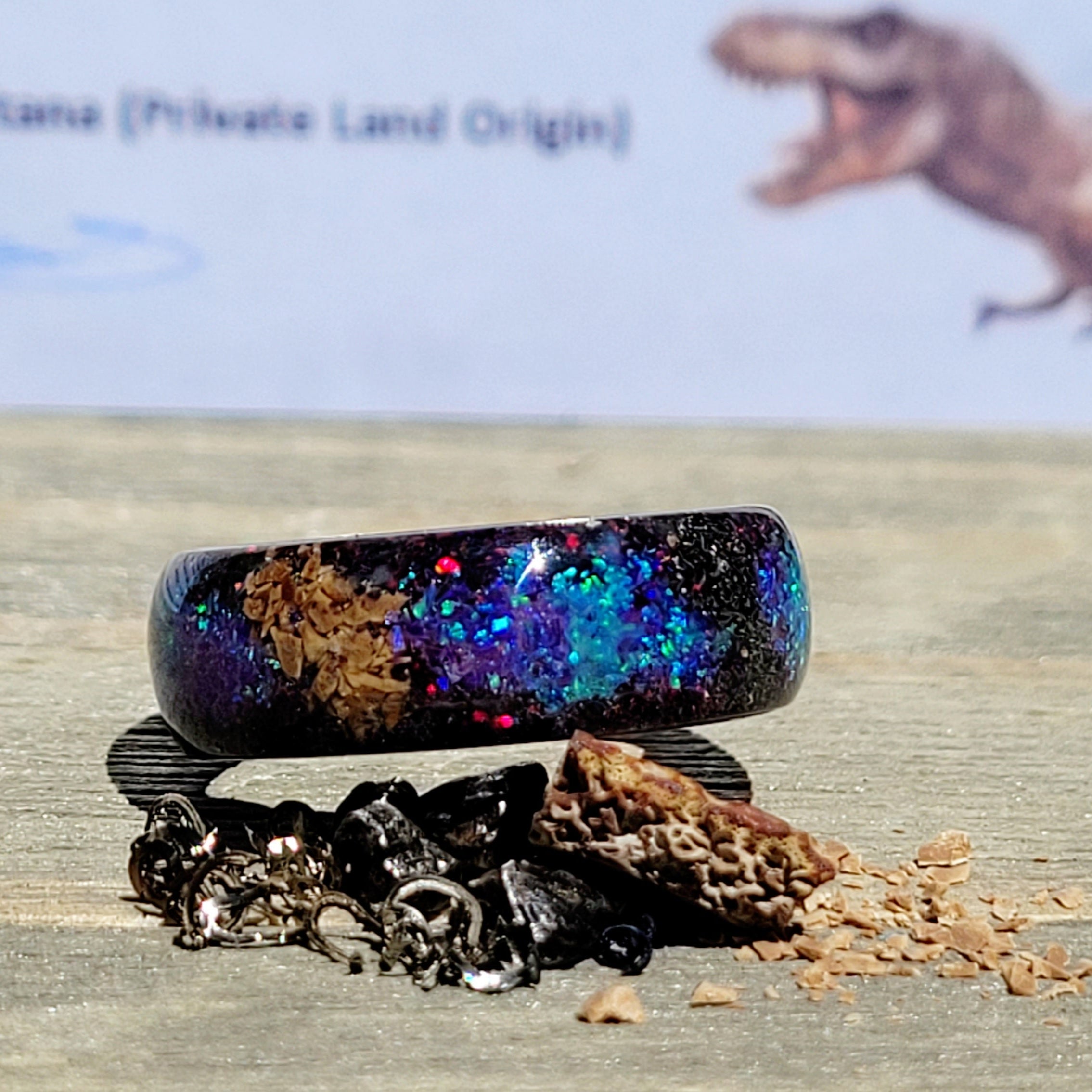 The T-Rex Galaxy Ring by Cotton Street Art Company, handmade jewelry main product photo