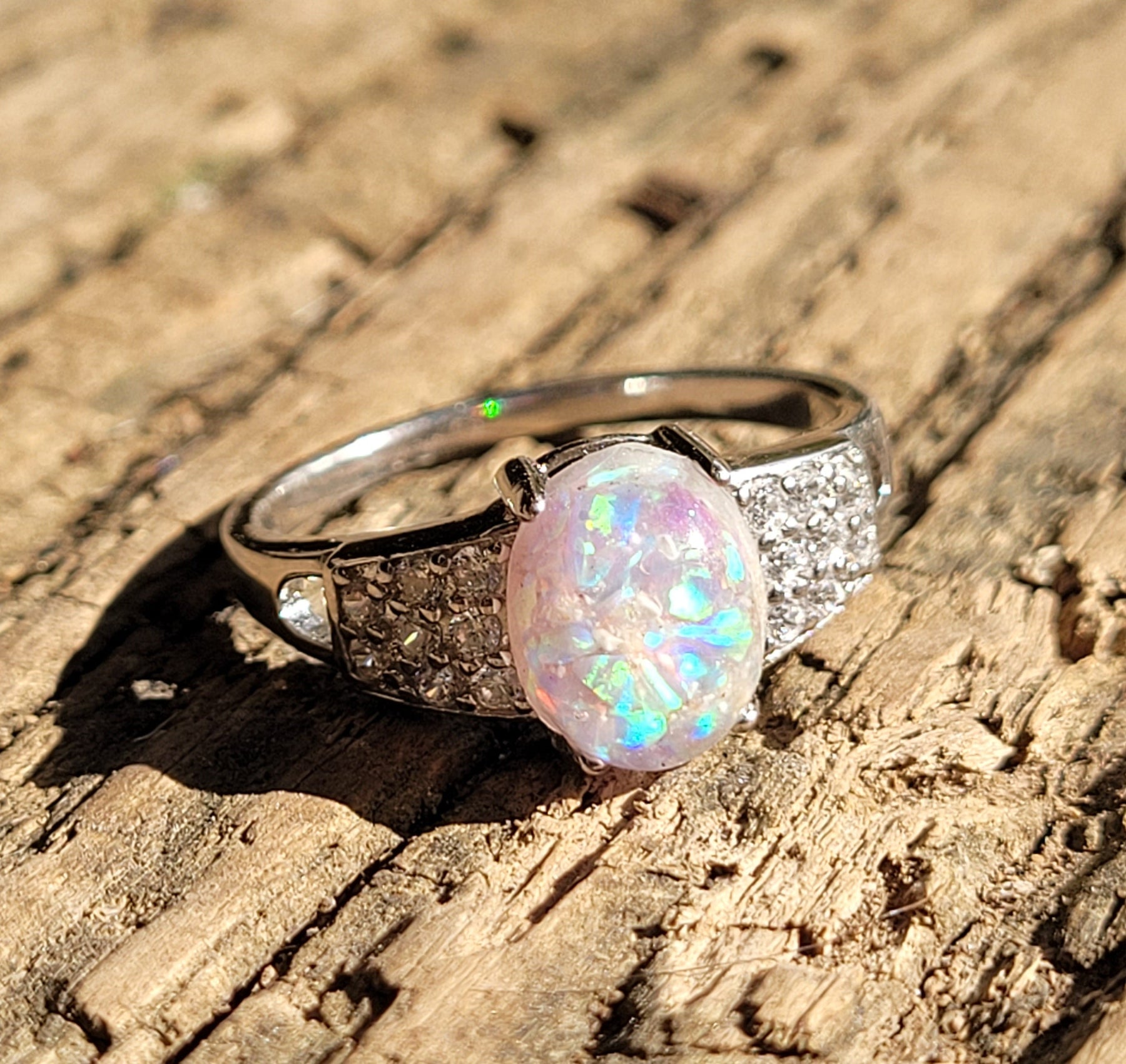 Memorial Opal Princess Ring * Ashes Infused with Opals