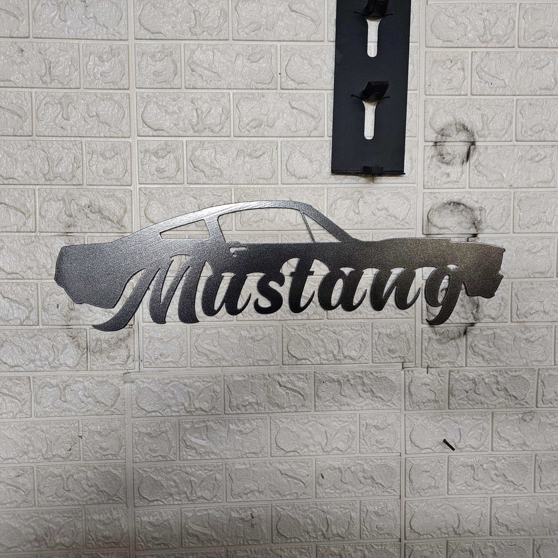 Classic Mustang Fastback Metal Wall Art – Plasma Cut Steel Garage Decor – Retro Car Gift for Mancave, Office, or Bar 20"x6"