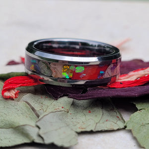 Dried Flowers & Opal Ring ~ Handmade with the Flowers You Send