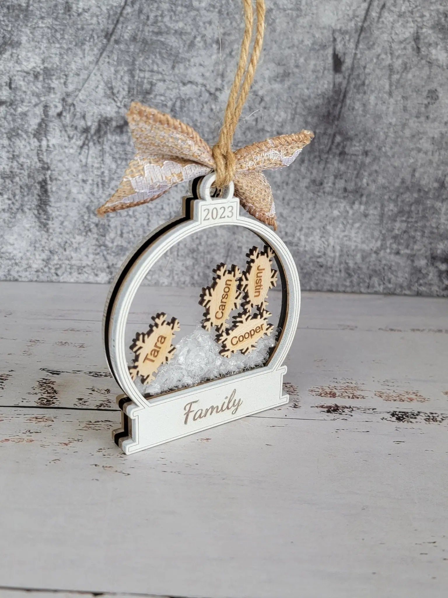 2025 Custom Personalized Snow Globe Christmas Ornament by EverLee Creations, Southern home decor detail photo 3