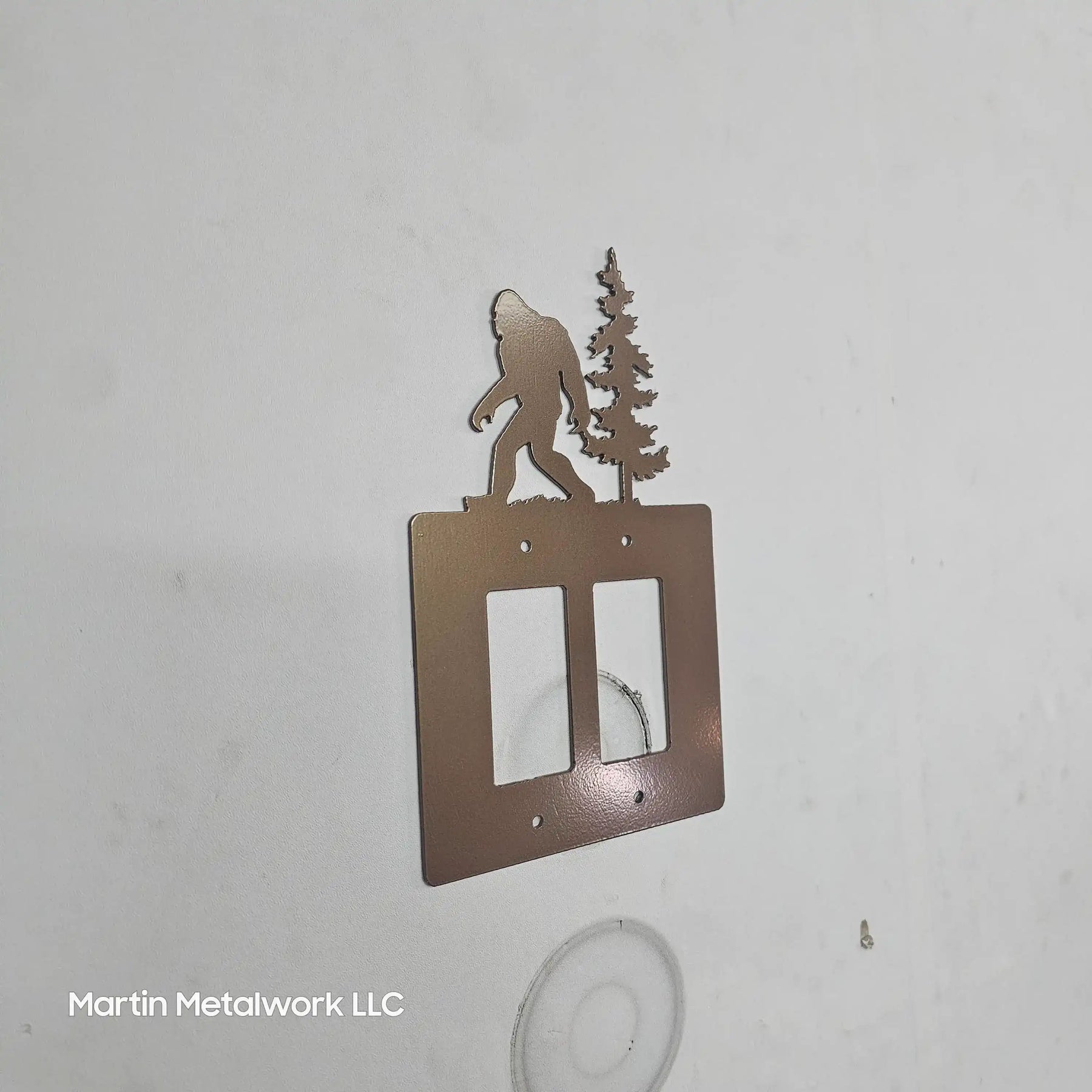 Bigfoot Metal Light Switch Cover – Forest Creature Plate – Powder Coated Steel (Single/Double Gang or Rocker) – Rustic Cabin